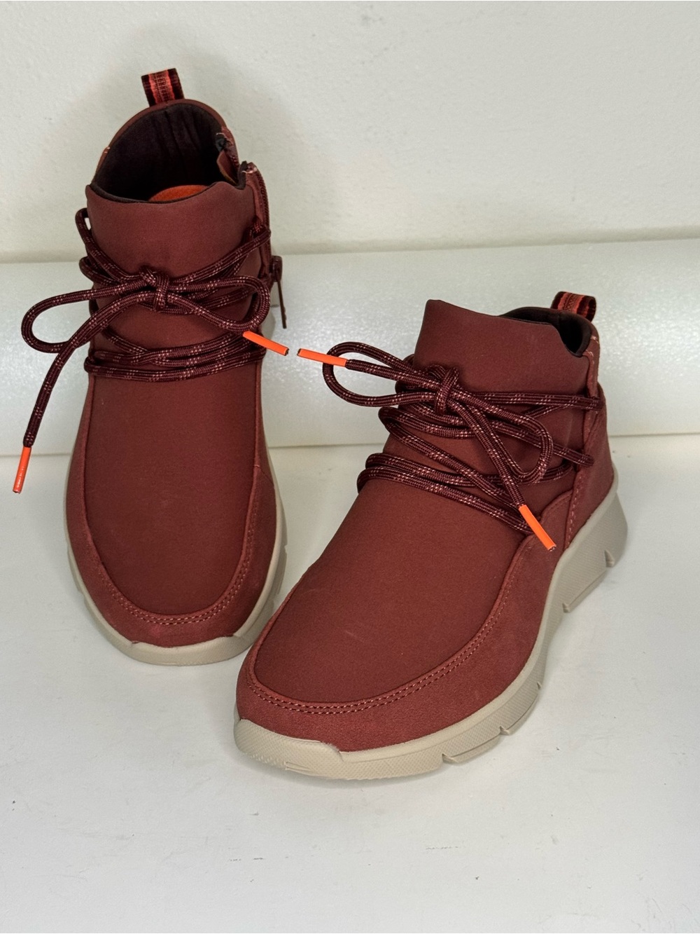 Ryka Charisma Women's Water-Resistant Lace-Up Ankle Boots Red Ochre Size 6W